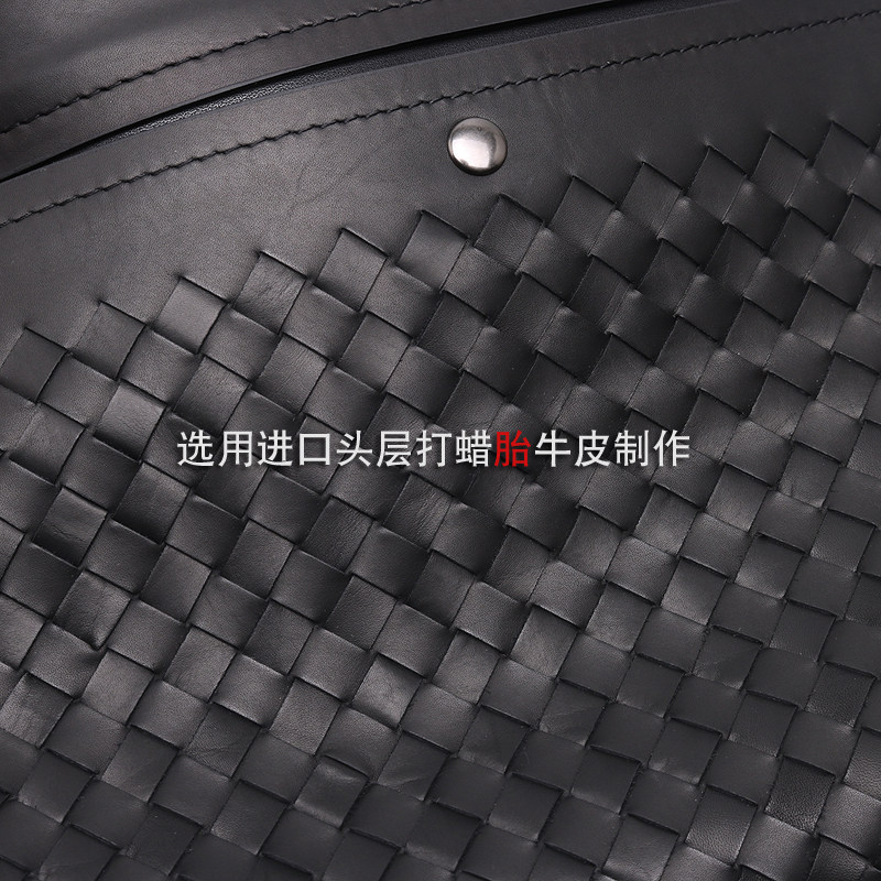 新款大牌真皮编织商务休闲手拿男包 力豪男士包袋