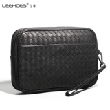 Маленькая сумка клатч, плетеная вместительная и большая сумка с петлей на руку для отдыха, из натуральной кожи