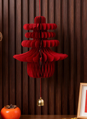 新年装饰摆件折纸葫芦蜂窝灯笼