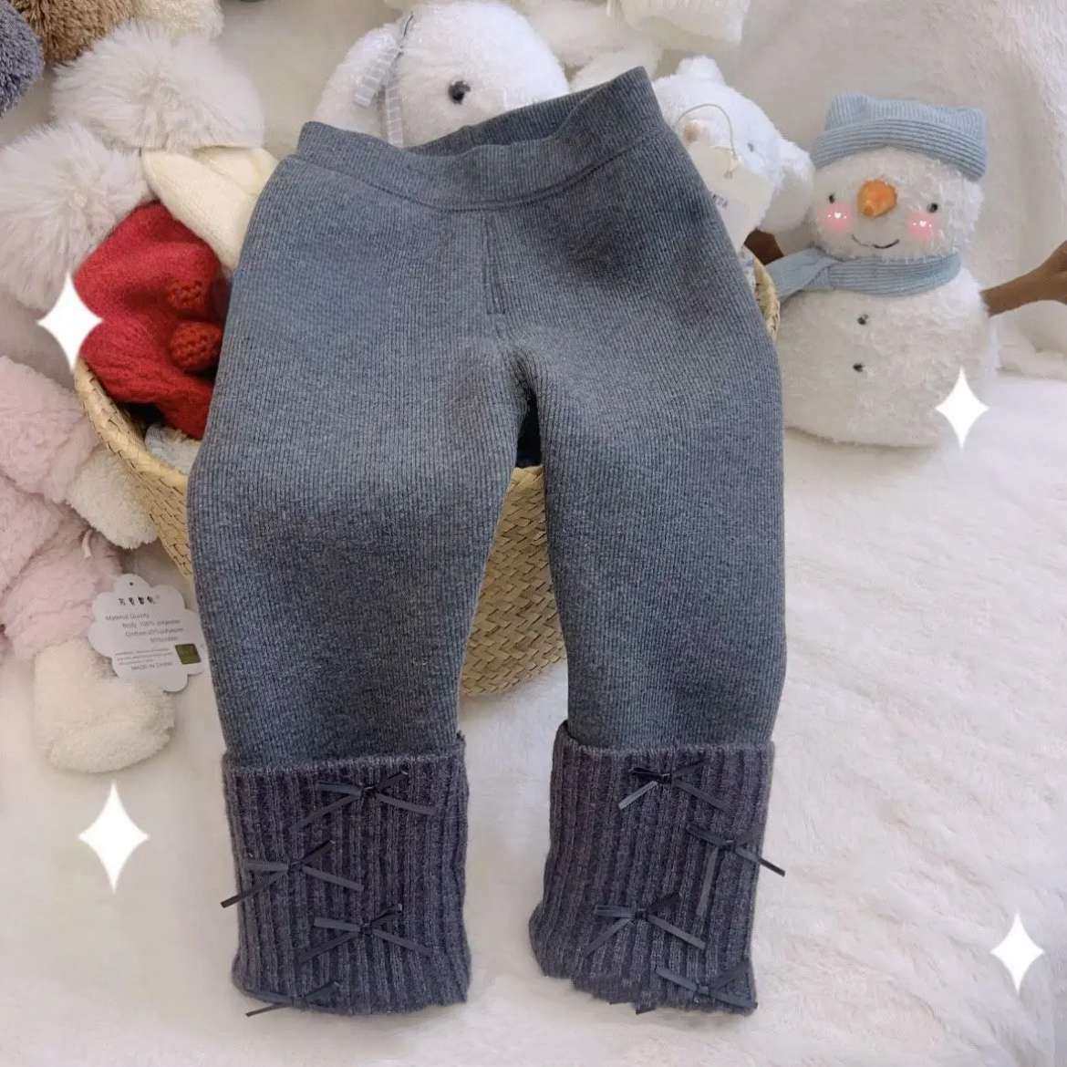 女童秋冬一体绒保暖无骨打底裤小女孩条纹童装外穿加绒加厚长裤子,淘宝优惠券,粉丝福利购,淘宝优惠卷