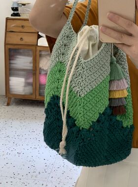 阿林手工编织色彩玉米粒毛线DIY