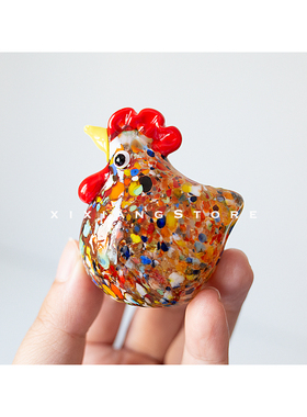 西巷手工玻璃公鸡装饰摆件