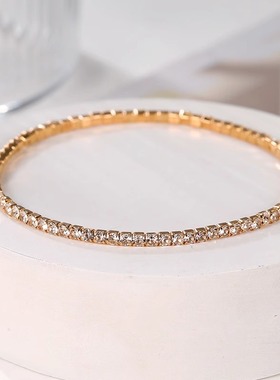 2mm爪链单排S6水钻细手链弹力手镯网球手环镀金手链