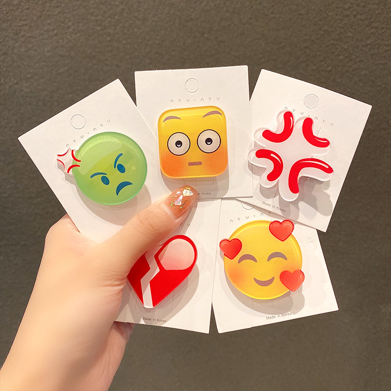 滴汗发夹女黄豆大无语水滴边夹冷汗emoji表情包发卡搞怪创意发饰 - 图2