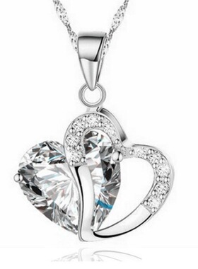 直供新款镀银饰品韩版桃心形