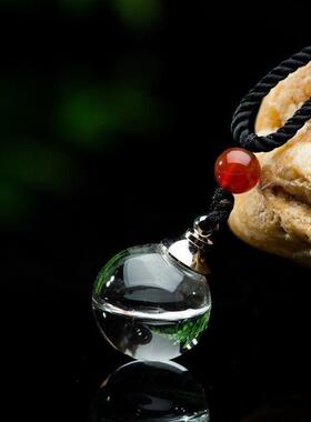 放朱砂可调节水晶经文挂件空心