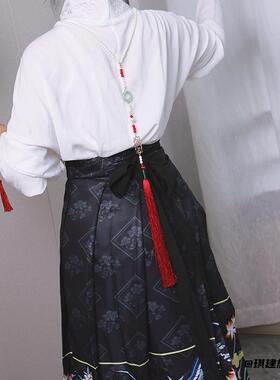 明制坦领新中式超长吊坠挂饰古风