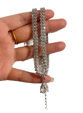 锁骨链锆石颈链晚礼服露背肩链女神流苏项链个性生日微镶性感甜酷