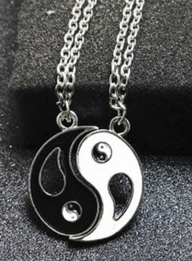 拼接吊坠项链太极项链吊坠情侣