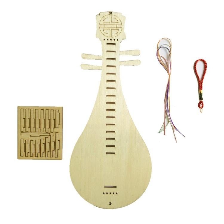 白模绘画古风空白幼儿园小道具挂饰装饰填色diy古琴传统白胚,淘宝优惠券,粉丝福利购,淘宝优惠卷