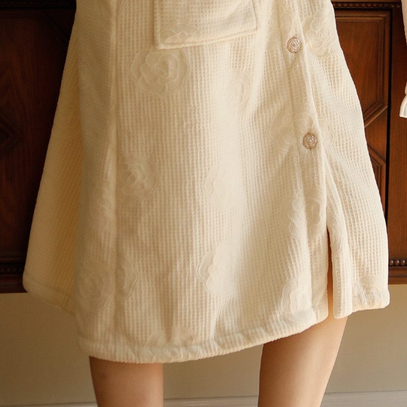 加厚法兰绒秋冬甜美娃娃领毛绒女生长袖提花睡袍裙浴衣宽松家居服,淘宝优惠券,粉丝福利购,淘宝优惠卷