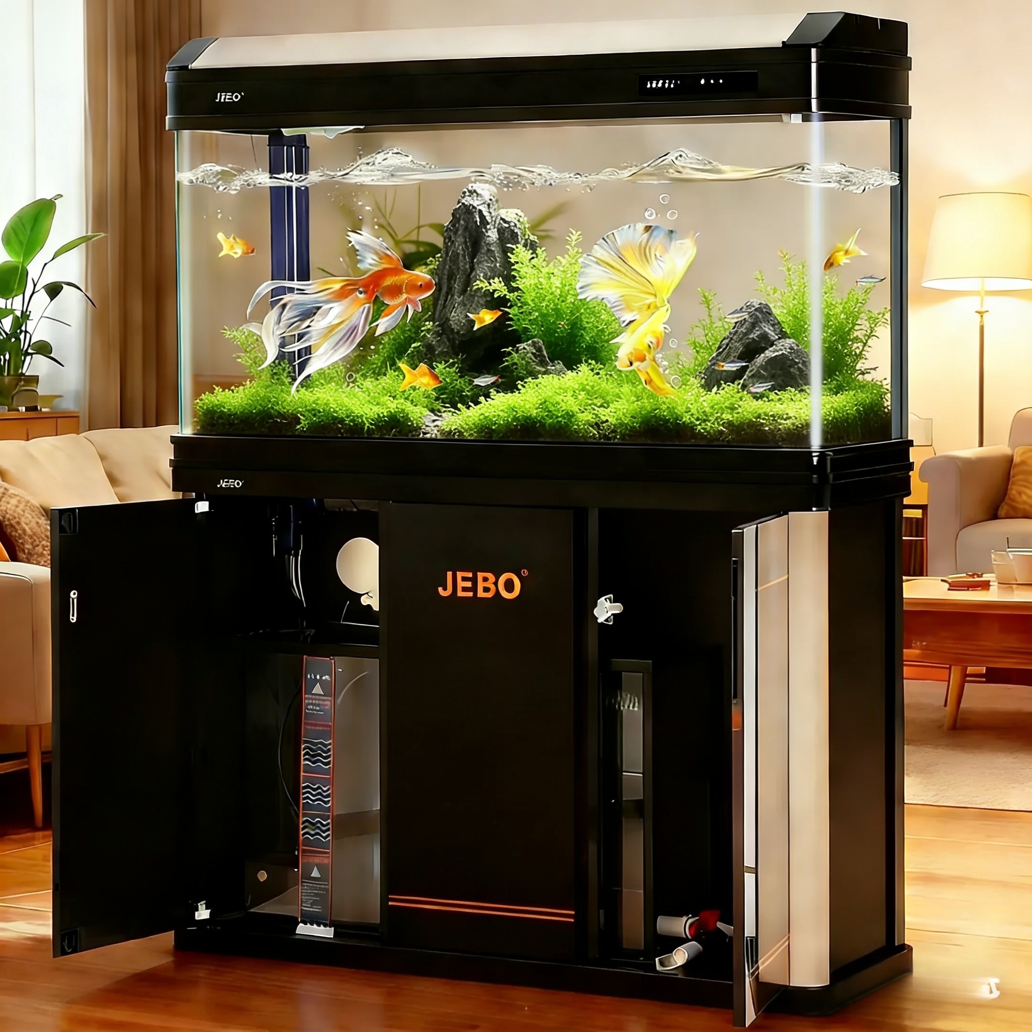 2025款家用玻璃水族箱底部过滤防水底柜鱼缸客厅金鱼缸懒人免换水,淘宝优惠券,粉丝福利购,淘宝优惠卷