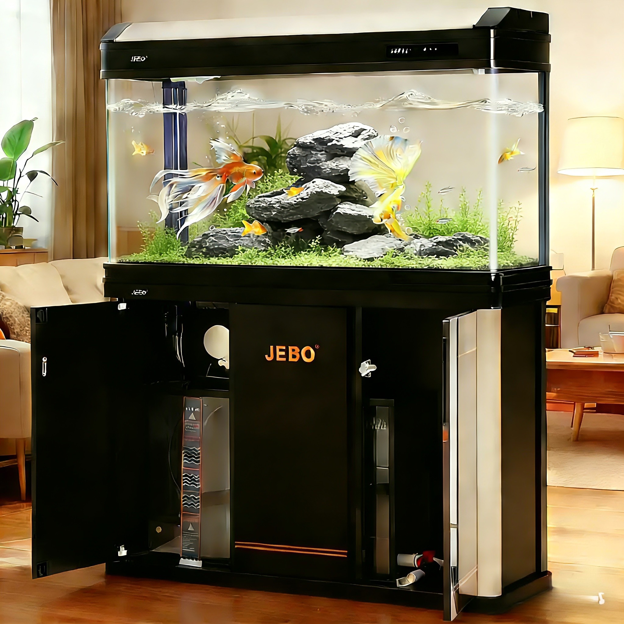 2025款家用玻璃水族箱底部过滤防水底柜鱼缸客厅金鱼缸懒人免换水,淘宝优惠券,粉丝福利购,淘宝优惠卷