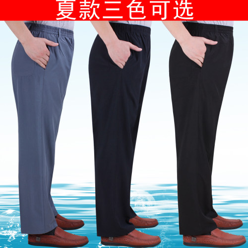 春夏肥佬男裤加肥加大松紧腰特体中老年70岁80老人胖子大码爷爷裤 - 图0