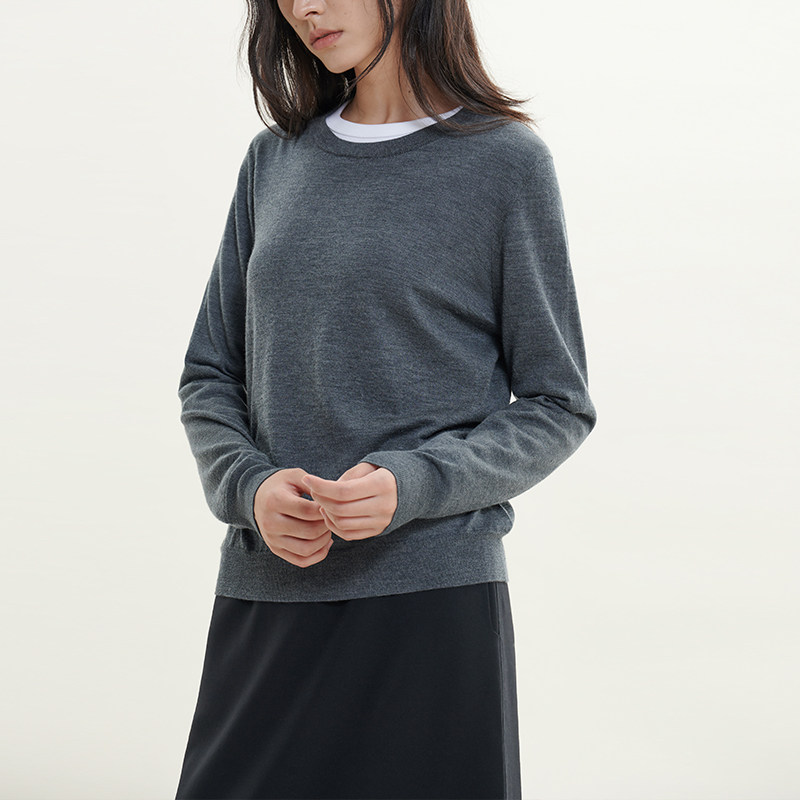 「新经典」浅秋68支精纺羊绒衫针织衫女秋冬季毛衣内搭长袖打底衫,淘宝优惠券,粉丝福利购,淘宝优惠卷