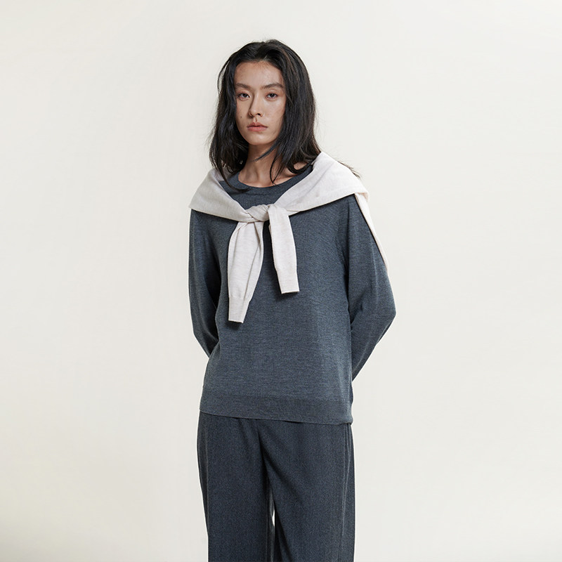 「新经典」浅秋68支精纺羊绒衫针织衫女秋冬季毛衣内搭长袖打底衫,淘宝优惠券,粉丝福利购,淘宝优惠卷