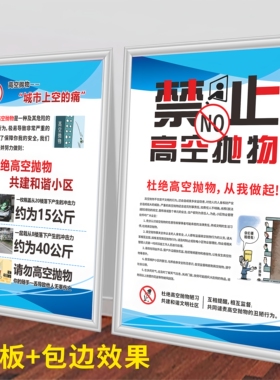 禁止高空抛物标识文明养犬提示牌