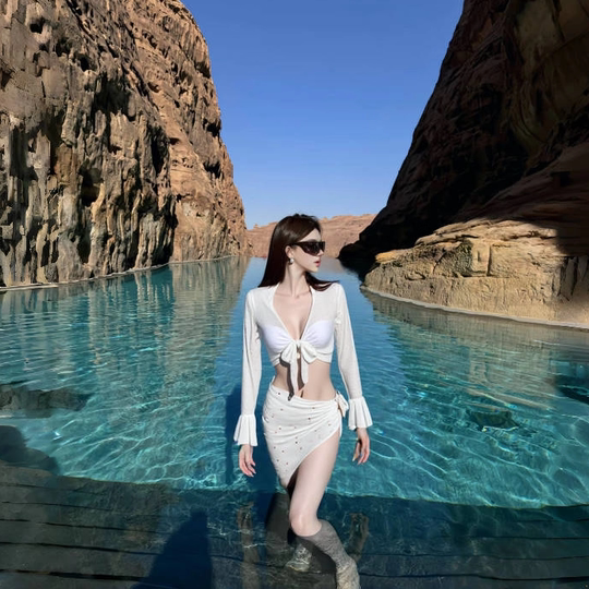 Bikini beach swimsuit with steel tong