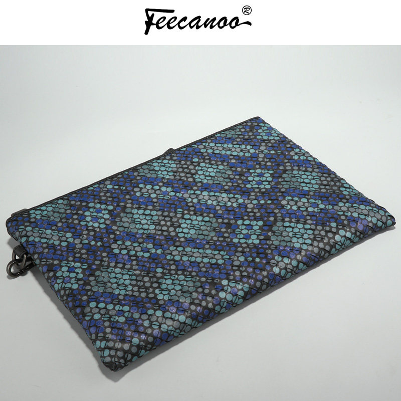 新款迷彩编织潮流信封包男士男包 菲卡奴男士包袋