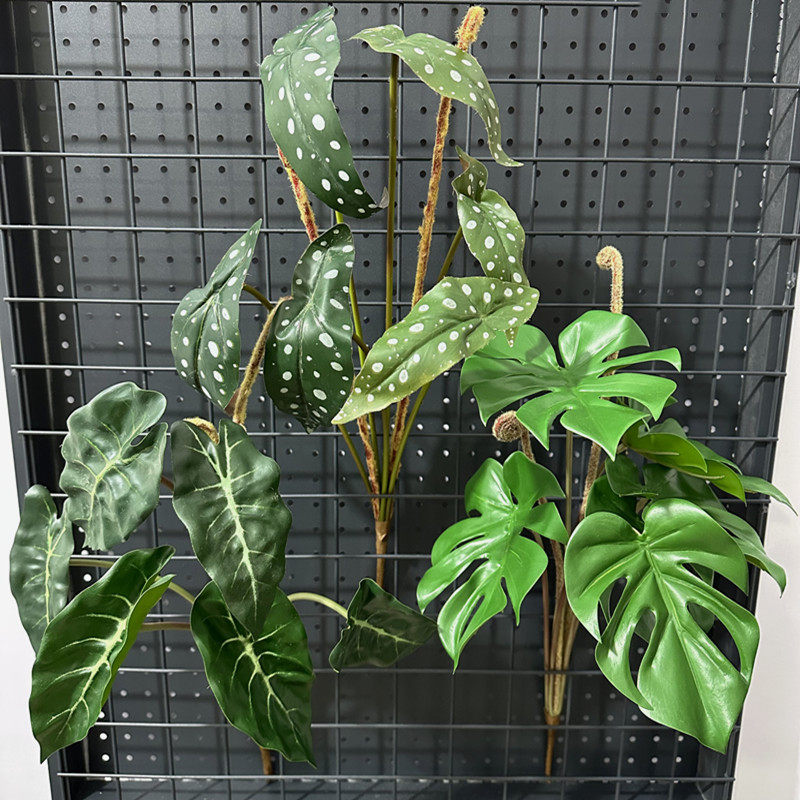 高仿真软胶龟背叶大把束叶子带根绿植背景墙插花造景绿植花槽摆放,淘宝优惠券,粉丝福利购,淘宝优惠卷