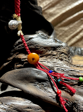 吉运阁「平安」红绳S925纯银天然老蜜蜡平安扣本命年红绳