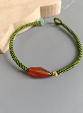 红玛瑙路路通 补木补火  国风手链 中式风格五行 喜 木 火 新款