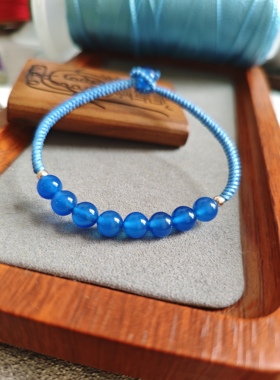 补水手链 手工编织 蓝色 五行缺水 喜水