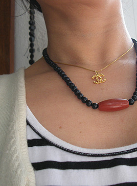 乌鸦男士手链红竹石