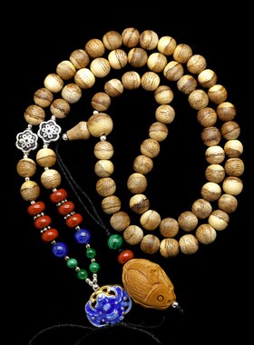 挂绳精品天然宝石925银沉香