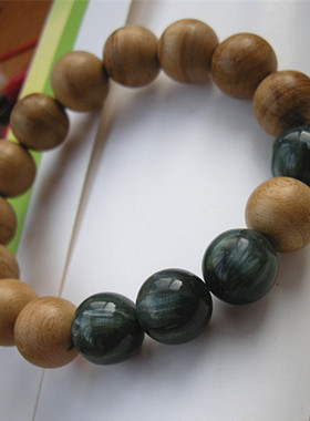 沉香古朴风天然宝石手链