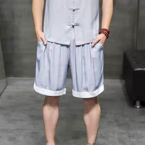 24C9B2夏季垂坠感丝滑运动短裤男士宽松时尚五分裤休闲大码大裤衩 - 图0