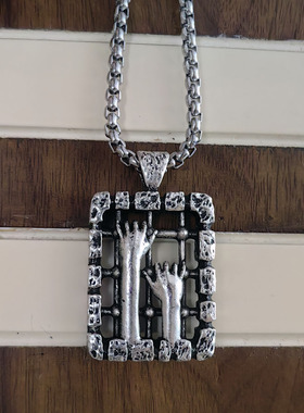 纹身师小众吊坠钛钢双面立体