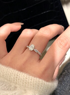 法国chrry koops925银旋转芭蕾椭圆鸽子蛋形高碳莫桑石女一克拉