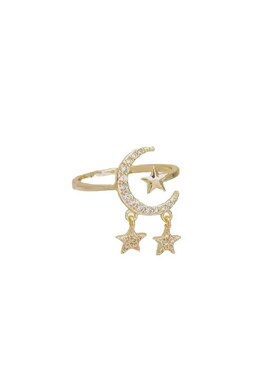 法国chrry koop星星月亮戒指女小众设计感轻奢冷淡风学生新潮镶