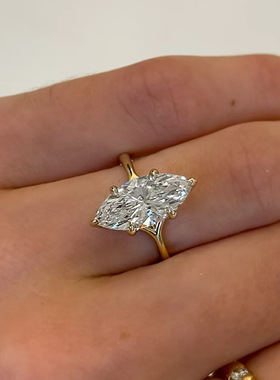 法国chrry koop珠宝新款925银7*14马眼欧美ins风结婚戒戒指环女