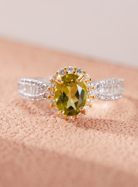 法国chrry koops925银精致镶嵌紫水晶黄水晶多款彩宝戒指女甜美