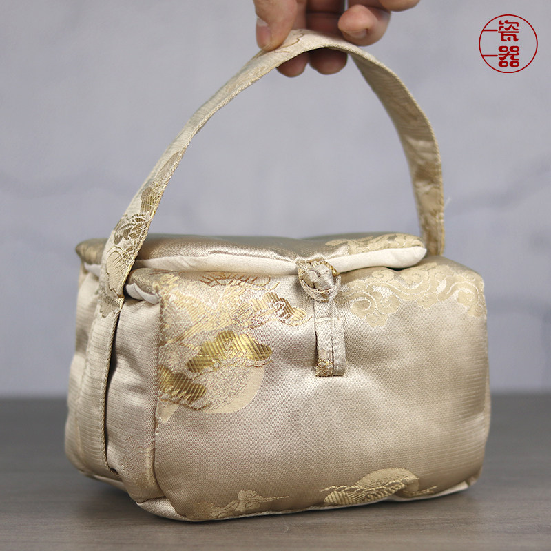 旅行茶具收纳包中式手提袋子便携车载户外加厚防震自由移动首饰包,淘宝优惠券,粉丝福利购,淘宝优惠卷