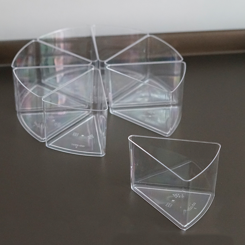 一次性三角形生日蛋糕盒子透明甜品木糠布丁杯可拼接8寸慕斯模具 - 图1