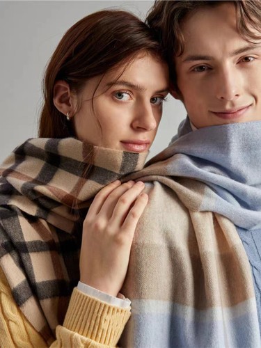 正版英国DAKS羊绒围巾达克狮韩国专柜秋冬男女100纯绒英伦格子 - 图2