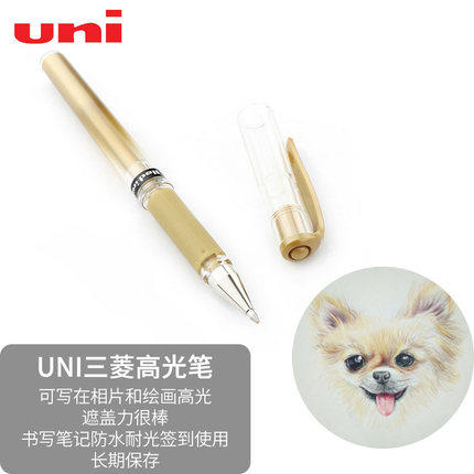 三菱高光笔UM-153金银白色黑纸用油漆笔中性笔记号笔 婚礼会议 - 图2