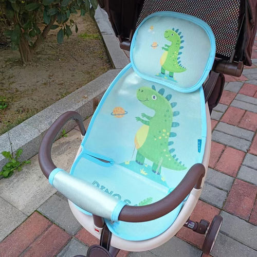 夏季遛娃车冰丝坐垫通用宝宝溜娃车V7凉席配件婴儿推车冰丝席透气 - 图1