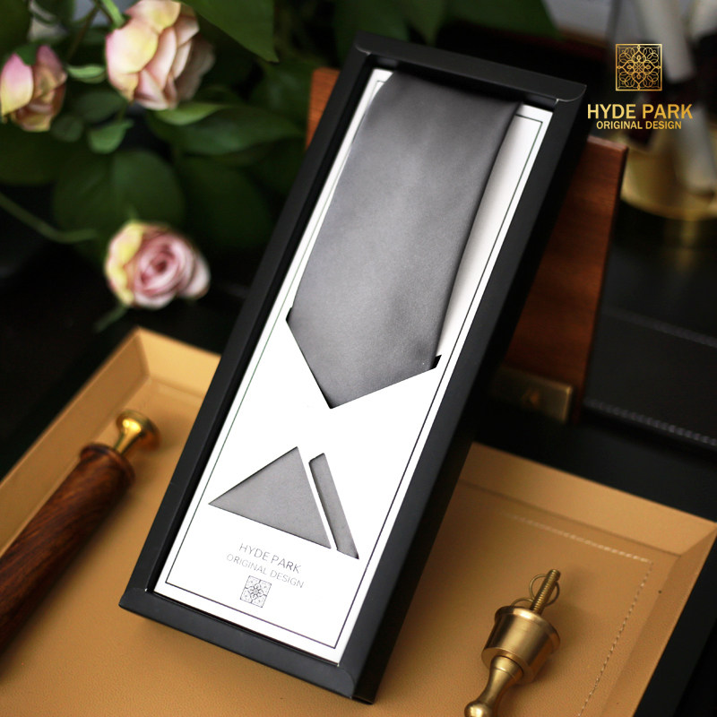 海德公园结婚婚礼新郎伴郎伴手礼盒商务高端纯色银色灰色男士领带,淘宝优惠券,粉丝福利购,淘宝优惠卷