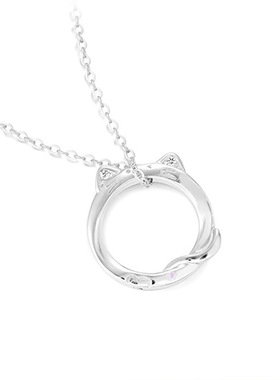 心动猫猫磁吸爱心情侣项链小众