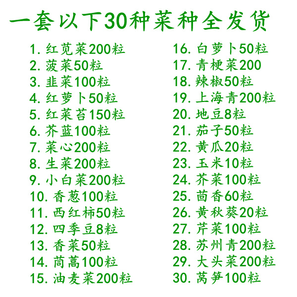 蔬菜种子组合套餐小包装阳台盆栽非转基因四季易种夏季菜籽包邮