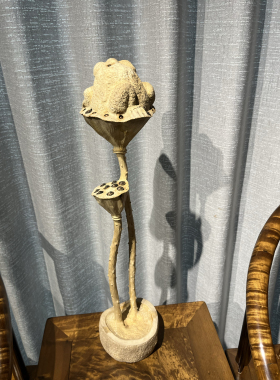 金丝楠木手工雕刻禅意摆件，一路连（莲）升 招财进宝 小叶桢楠木