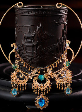异域敦煌项圈华丽蓝色水钻