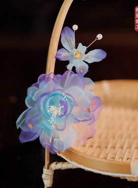 发夹绢纱清新甜美花朵