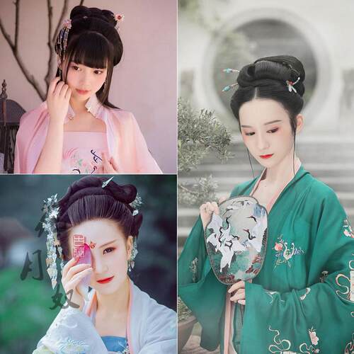 影楼唐装贵妃造型垫发棒汉服造型万用垫发棒圆头软牛角垫发棉发片 - 图2