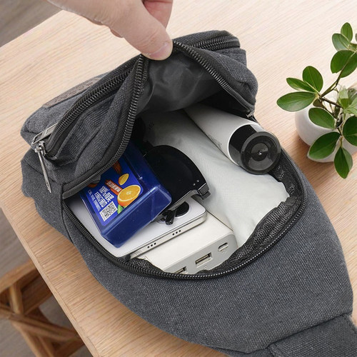 斜挎包男款大容量多功能帆布胸包男士背包休闲运动旅游胸前包单肩 - 图2