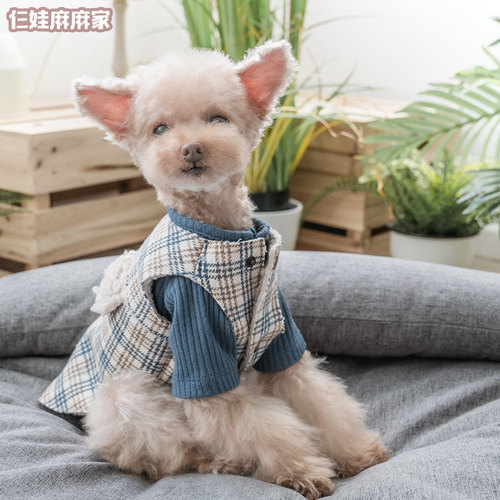 仨娃麻麻家-经典百搭狗狗衣服棉马甲内衬羊羔绒泰迪衣服 - 图1